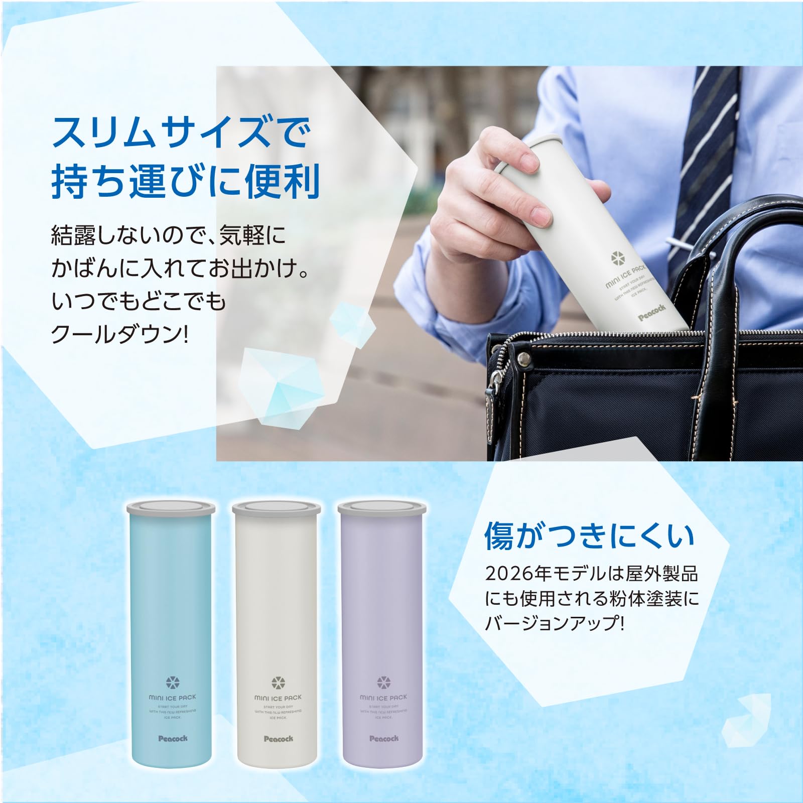 Amazon | ピーコック ミニアイスパック 氷のう 保冷 スリム コンパクト